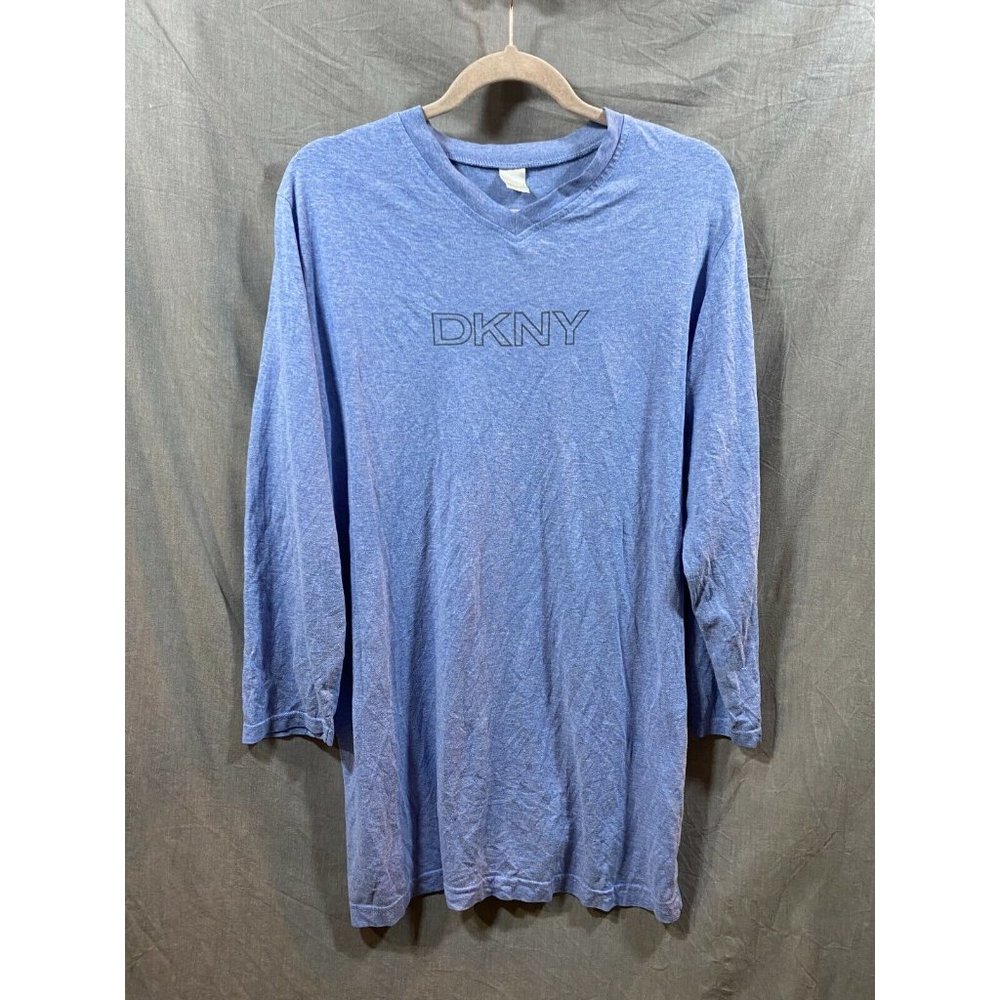 DKNY Gown Womens Small Blue Spell Out Logo Pullover Ladies.